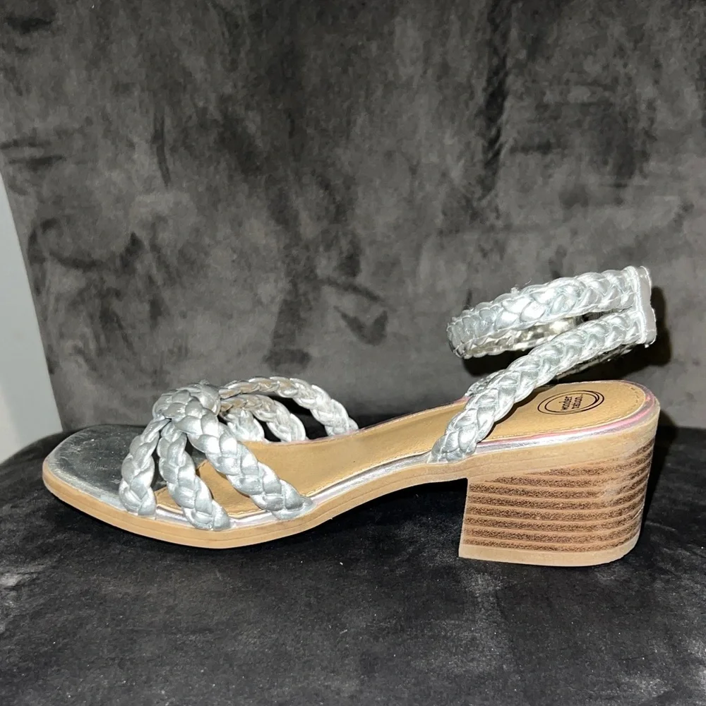 Wonder Nation Silver Braided Dress Shoes